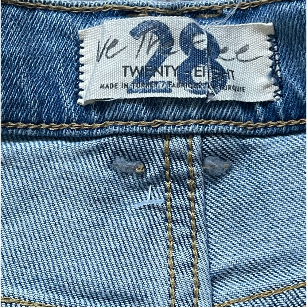 We The Free Light Wash Distressed Button Fly High Rise Raw Hem Skinny Jeans - Picture 9 of 11